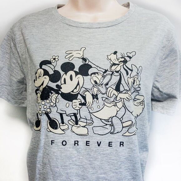 Mickey & Minnie Mouse Forever Grey T-Shirt Licensed Sz M - Picture 1 of 8